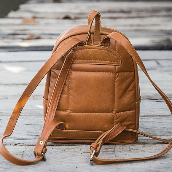 Genuine Snake Skin Python Mini Backpack Mixed With main image 4